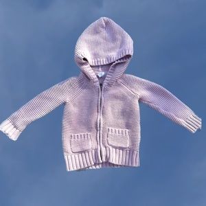 BABY GAP pink knit zip up jacket size 18-24months